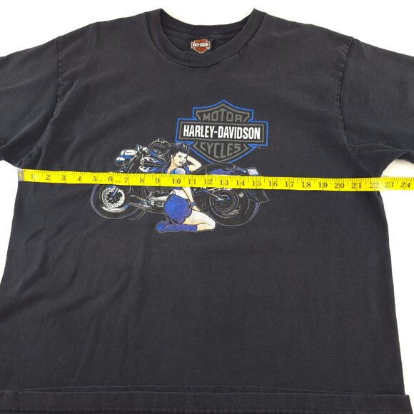 VINTAGE Y2K HARLEY DAVIDSON MENS SIZE XL MADE IN USA BLACK T SHIRT SHORT SLEEVE - Picture 8 of 9